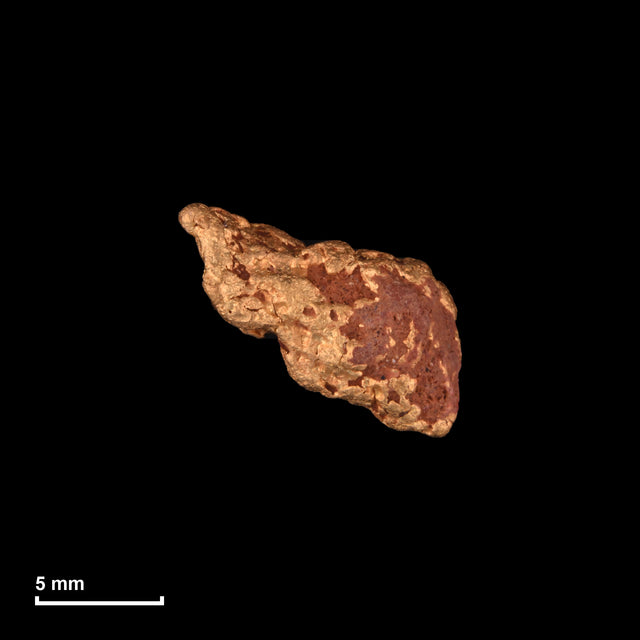 Goldnugget Nr. 26-0022 mit Maßstab: 10,8 × 9,0 mm bei 2,91 g