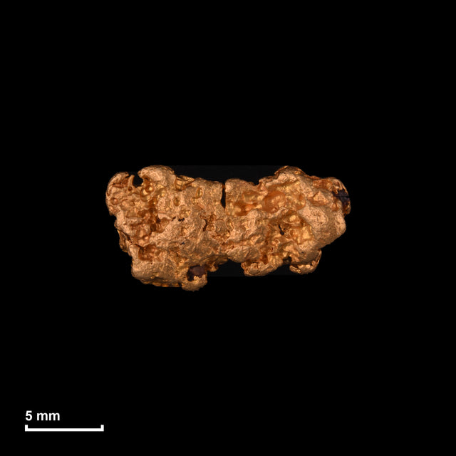 Goldnugget Nr. 26-0267 in tatsächlicher Größe – alle Nuggets im gleichen Maßstab aufgenommen