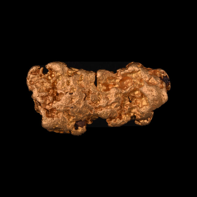 Goldnugget aus Leonora, Westaustralien, 3,09 g, Unikat Nr. 26-0267, freigestellt vor schwarzem Grund