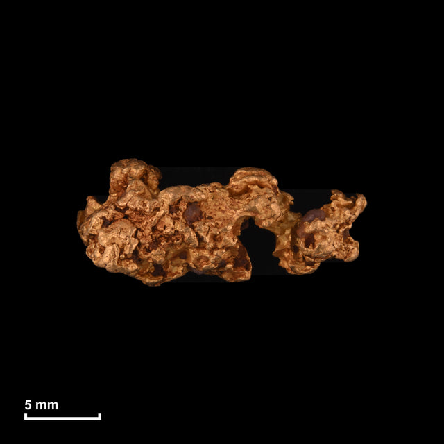 Goldnugget Nr. 26-0281 in tatsächlicher Größe – alle Nuggets im gleichen Maßstab aufgenommen
