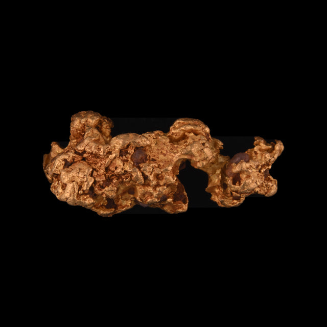 Goldnugget aus Leonora, Westaustralien, 3,11 g, Unikat Nr. 26-0281, freigestellt vor schwarzem Grund