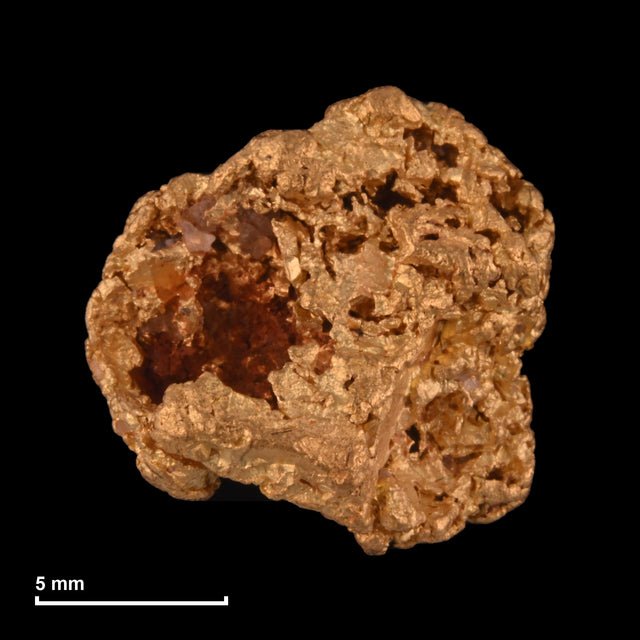Goldnugget Nr. 26-0280 mit Maßstab: 12,2 × 12,2 mm bei 3,40 g