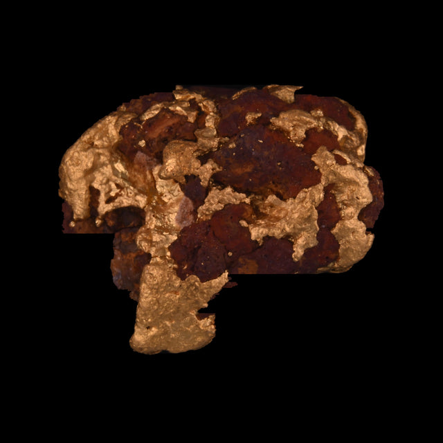 Goldnugget aus Leonora, Westaustralien, 4,62 g, Unikat Nr. 26-0231, freigestellt vor schwarzem Grund