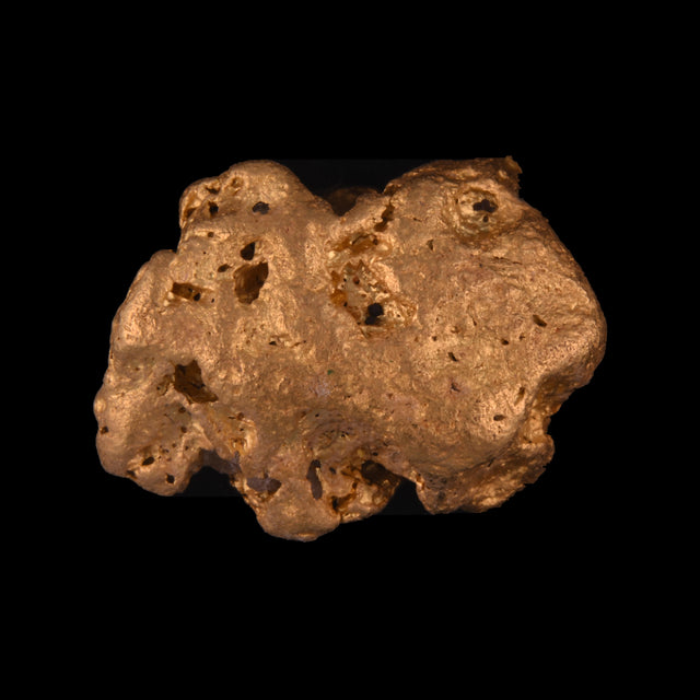 Goldnugget aus Leonora, Westaustralien, 6,67 g, Unikat Nr. 26-0278, freigestellt vor schwarzem Grund