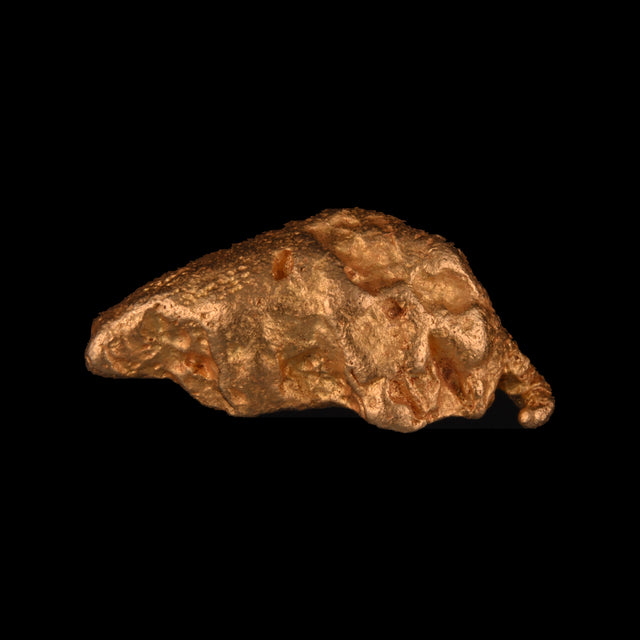 Goldnugget aus Leonora, Westaustralien, 7,39 g, Unikat Nr. 26-0273, freigestellt vor schwarzem Grund
